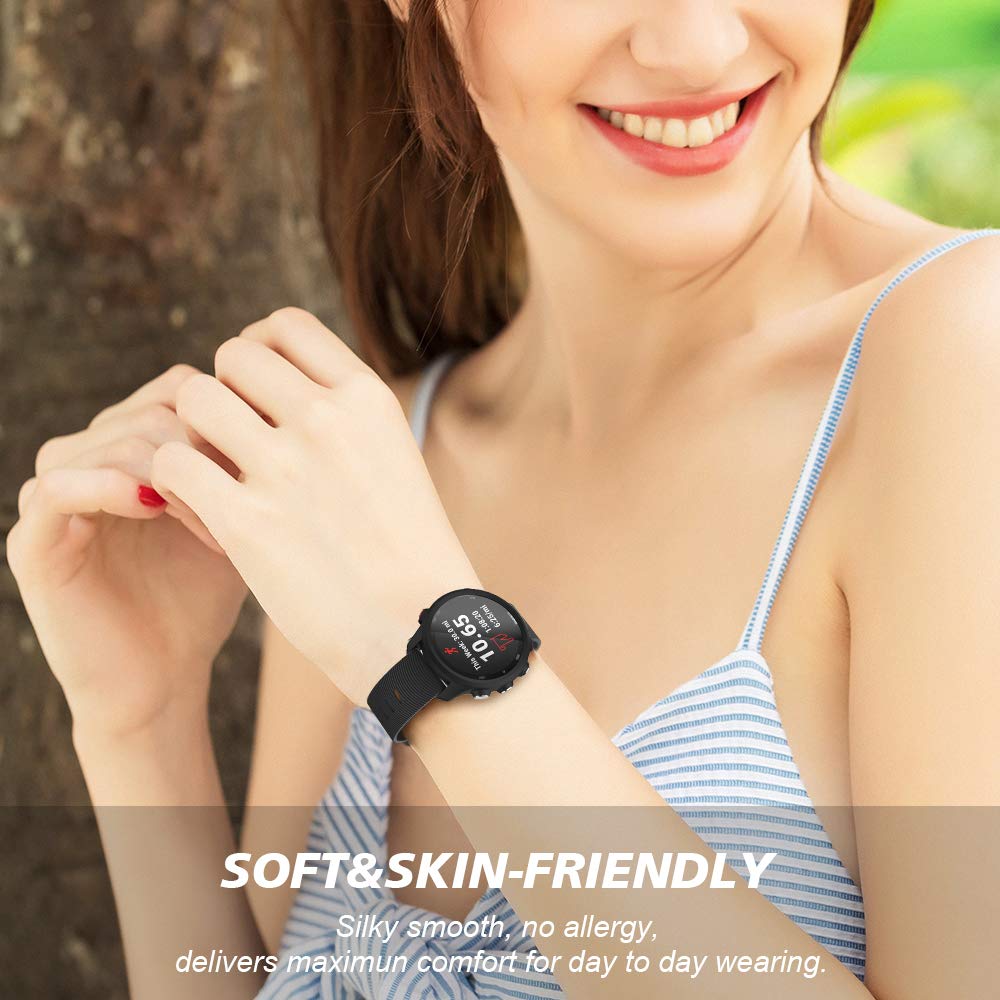 ZORBES Silicone Watch Strap Fashion Black Watch Band for Forerunner 645/245 Universal 20mm Width Watch Straps Adjustable Wristband Watch Bands for Galaxy Watch 5/5 Pro Galaxy Watch 4 Vivoactive 3 ZORBES Silicone Watch Strap Fashion Black Watch Band for Forerunner 645/245 Universal 20mm Width Watch Straps Adjustable Wristband Watch Bands for Galaxy Watch 5/5 Pro Galaxy Watch 4 Vivoactive 3